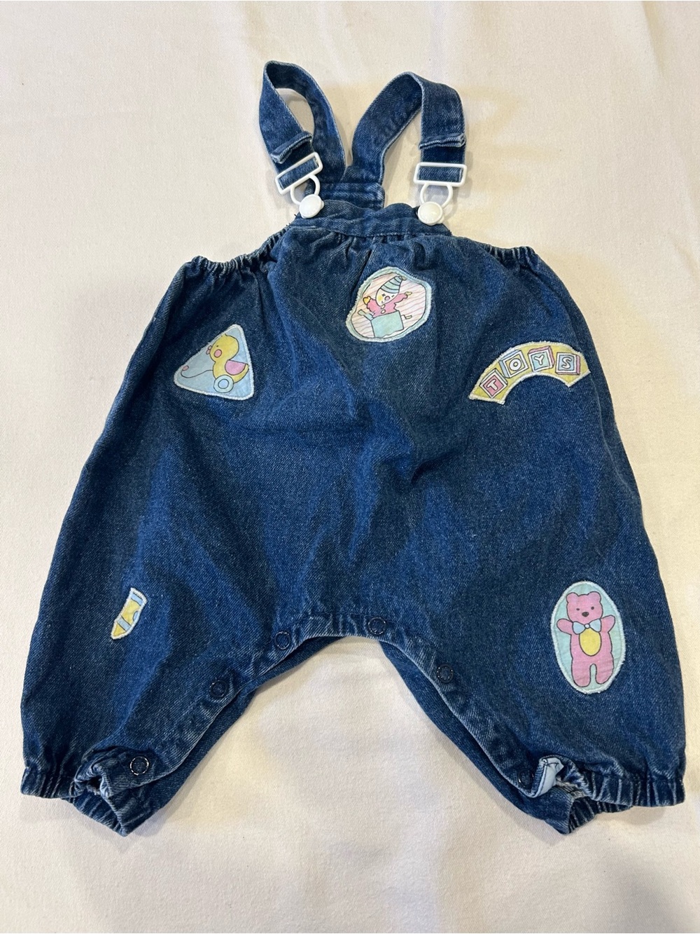 Vintage baby patched overalls